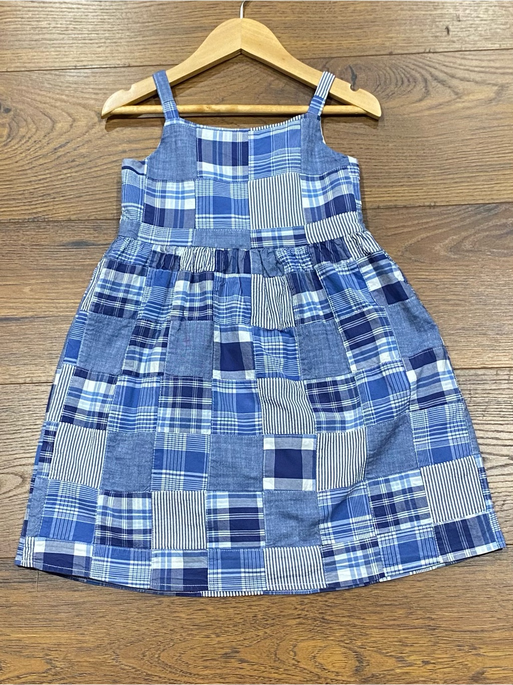 Gymboree Girls Sandy Shores Blue Patchwork Madras Sundress Size 5t